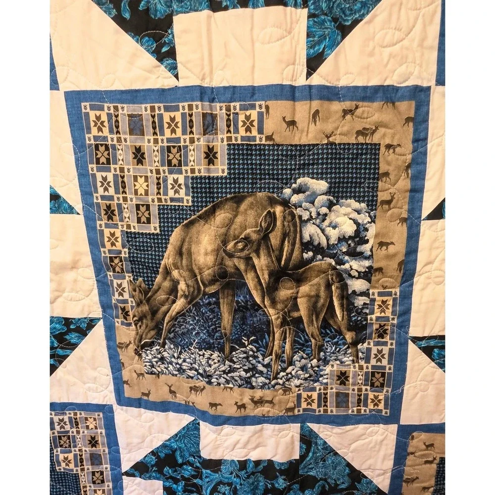 White Tail Deer Lap Quilt Wall Hanging 64